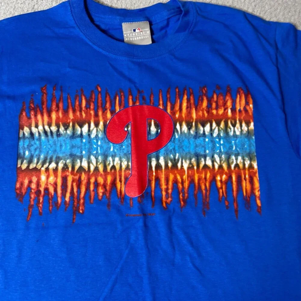 Philadelphia Phillies Tee Shirt Youth L‎ Tie-Dye Logo T-Shirt MLB Baseball NEW